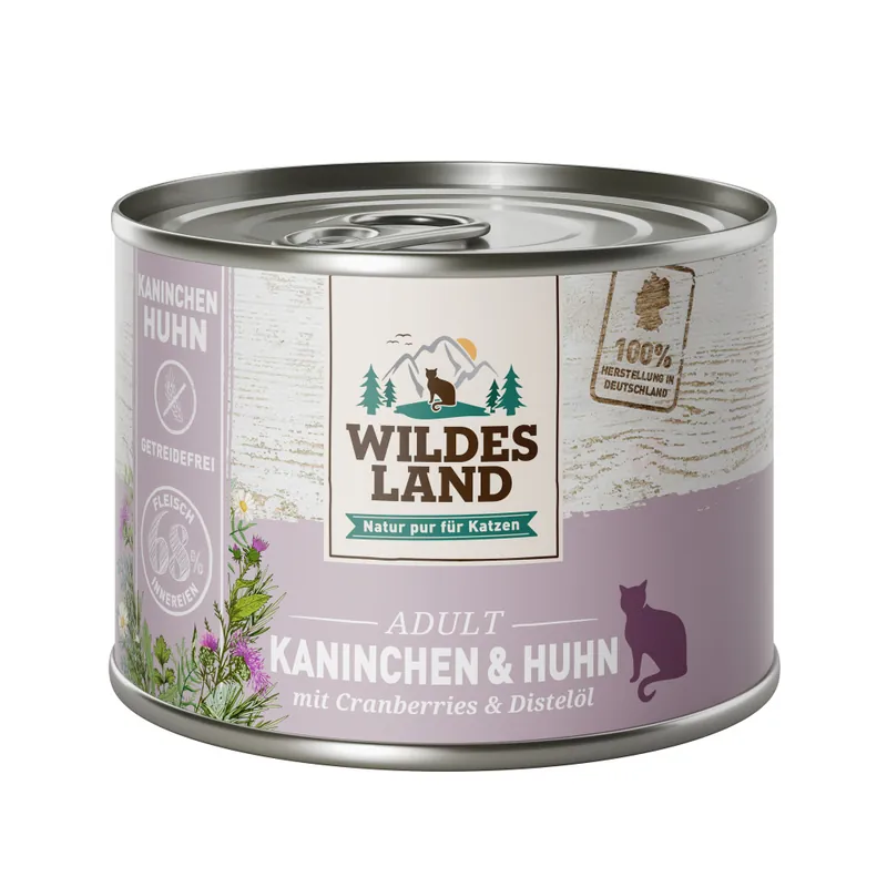 Garantierte Lieferung WILDES LAND Kaninchen+Huhn 200 g